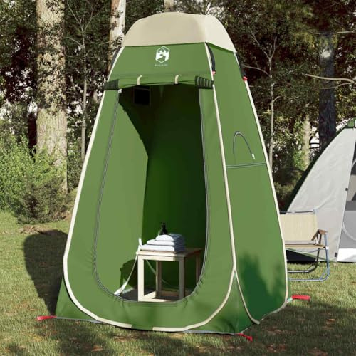 Tente de Confidentialité Pop-Up, Imperméable Polyester 190T PU, Double Toit Amovible, Cabine de Douche Camping et Tente à Langer, Portable et Légère, Vert, Dimensions 120 x 120 x 185 cm