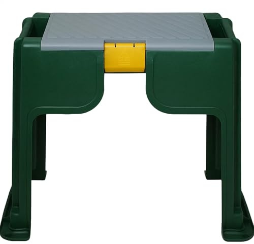 BURAKH Portable Garden Kneeler and Seat 3-in-1 with Foam Knee Pad & Tool Storage | Foldable Gardening Stool for Outdoor Use, Comfortable Garden Bench for Planting & Weeding (Green)