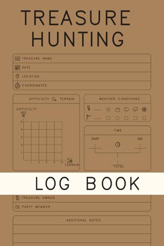 Treasure Hunting Logbook: A Detailed Journal for Metal Detecting, Geocaching, and Relic Hunting Adventures