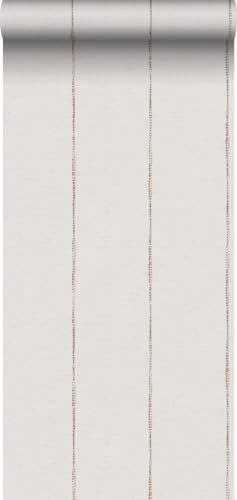 Sanders & Sanders papier peint à rayures terracotta et blanc 53 cm x 10,05 m