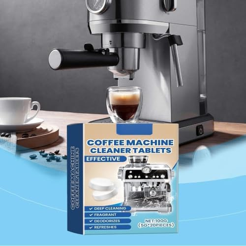 Coffee Machine Cleaner Tablets, 20 Count Pack, Deep Cleaning and Deodorizing, Compatible with Nespresso, Tassimo, Melitta, Delonghi, Miele Machines, Coffee Maker Pot Descaling & Cleaning Tabs