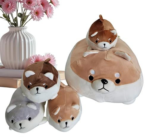 Generisch Peluche en forme de chien, coussin douillet de 25 cm, jouet douillet, pour chambre d'enfant, canapé, lit, anniversaires