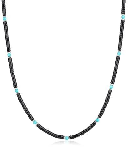 COAI Collana Uomo Pietre Naturali Perline Heishi Stile Boho, Collana Surfista Uomo Estiva
