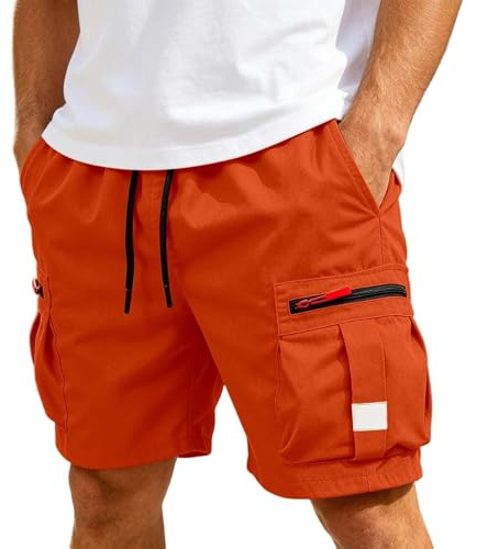 Cargo Shorts Herren Sommer Kurze Hosen Stretch Cargohose Arbeitshosen Männer Kurz Baggy Wanderhose Outdoor Shorts Arbeitsshorts mit Vielen Taschen Casual Sommerhosen Freizeitshorts Herrenshorts S-3XL