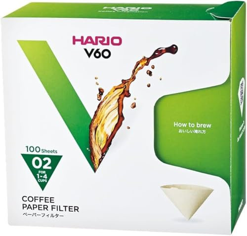 HARIO V60 Filters Filtro de café, 1 Liter, Nicht zutreffend, Natural, Sin Pestañas