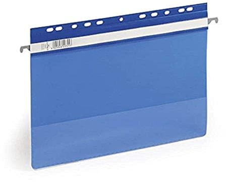 Durable Einhänge-Sichthefter Economy, blau, Packung à 50 Stück, 256106 | Für Hängeablage, Ordner & Ringbücher geeignet, mit Universallochung und Einschubkanal, PVC-Kunststoff