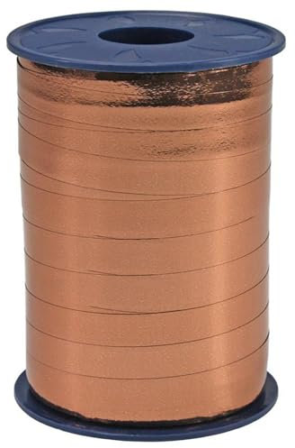 Präsent C.E. Pattberg Mexico Geschenkband metallic Kupfer, 250 m Ringelband zum Einpacken von Geschenken, 10 mm Breite, Zubehör zum Dekorieren & Basteln, Dekoband, Anlass
