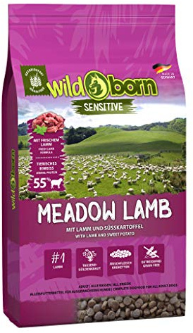 WILDBORN Meadow Lamb 2 kg | Hundefutter getreidefrei für Erwachsene Hunde mit frischem Lammfleisch | Hund Hundefutter getreidefrei | Made in Germany