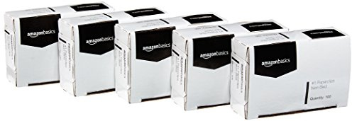 Amazon Basics No. 1 Paper Clips, Nonskid, 1000 Count (10 Pack of 100), Silver