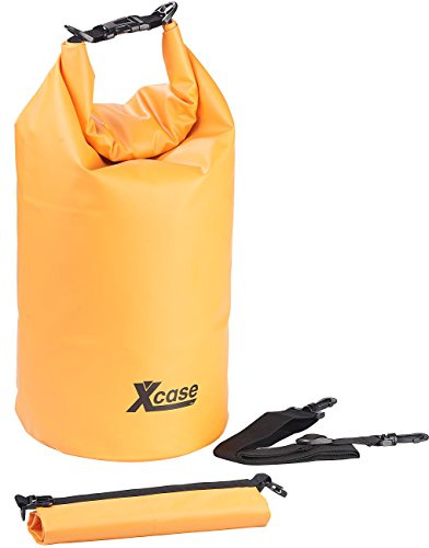Xcase Drybag: Wasserdichter Packsack, strapazierfähige Industrie-Plane, 20 l, orange (Wasserdichter Sack Schwimmen, Transportbeutel, Angel)