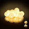 Relaxdays Catena LED, 10 Sfere Luminose in Cotone, da Atmosfera, a Batteria, Luci da 6 cm Ø, Bianca