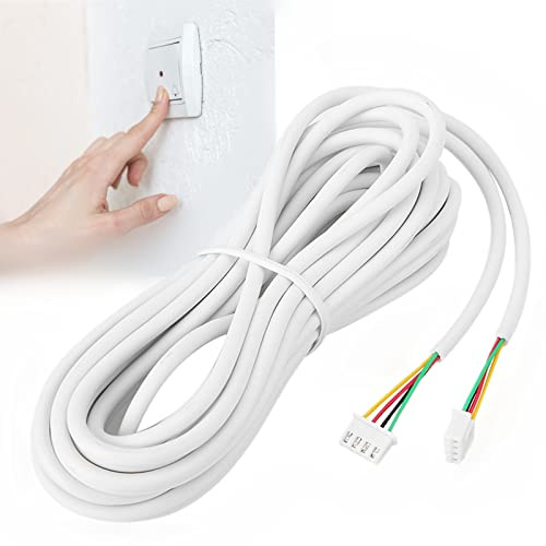 4 Core White PVC Insulated Alarm Cable, Solid Copper Doorbell Wire Cable, 30 m 0.3 mm² Round Flexible Copper Cable for Video Door Phone System, Home Security System Cable