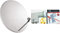 PARABOLA 40 CM ACCIAIO ANTENNA SATELLITARE PER SKY,TIVUSAT+ LNB OCCHIO 2 USCITE