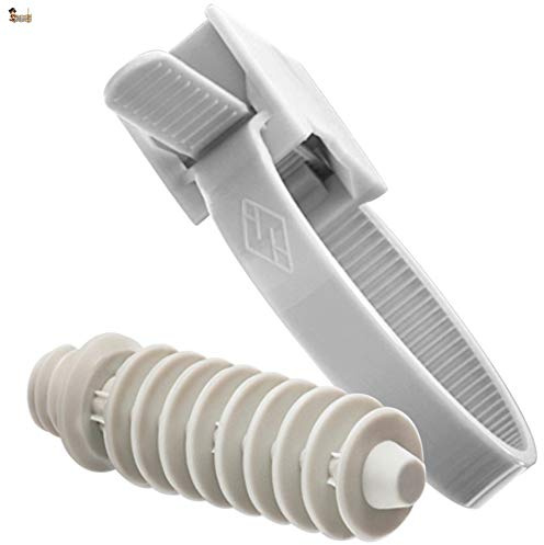 BricoLoco Brida nylon para tubo con taco brida roscado. Abrazadera plástica tubos. Conjunto taco + brida. Fácil instalación. Fijación y sujeción tubos, tuberías, cables, conducciones… (10)