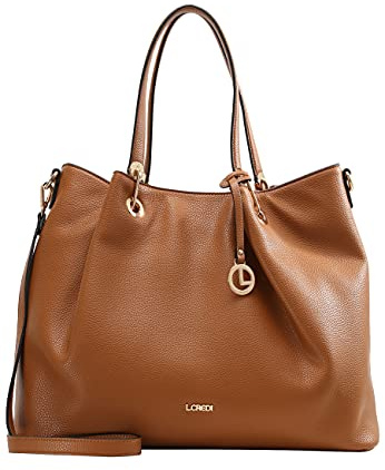L.CREDI Damen Ebony Handbag, Cognac