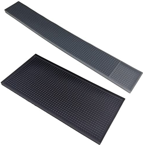 Canzoon Tappetini Mat Bar 2Pcs Tappetino Scolapiatti Cucina Plastica Stuoia Per Asciugare Piatti Per Bancone Cucina Caffetteria Karaoke Servire Bevande Antiversamento (Nero)