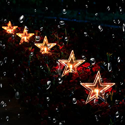 Happyyami Sterne Gartenstecker Solarleuchte Gartenbeleuchtung Solarstecker Wegbeleuchtung Garten Erdspieß Lampe Dekolampe Weihnachtsdeko für Terrasse Villa Rasen Gehwege Bäume