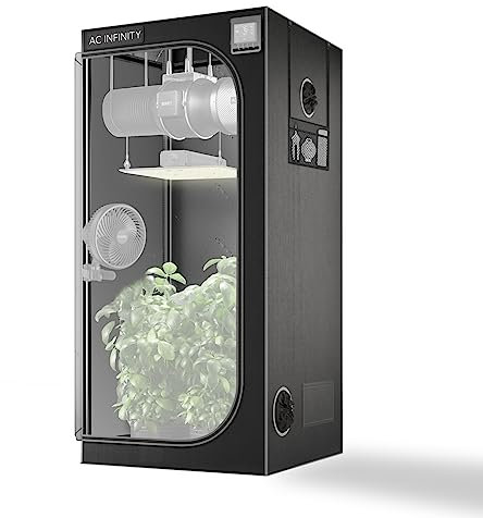 AC Infinity CLOUDLAB 722, Advanced Grow Zelt 60 × 60 × 180 cm, 25 mm Mylar, 25 mm Stahlstangen, laborgetestet höchste Reflexion, großes Sichtfenster, Montageplatte für Controller, Indoor Growing