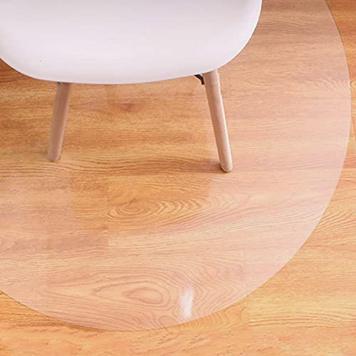 DG Catiee Runde Stuhlmatte, transparente PVC-Bodenschutzmatte, rutschfeste Computer-Rollstuhl-Pads, Kunststoff-Schreibtischstuhlmatte für Büro Zuhause (rund, 130 cm)