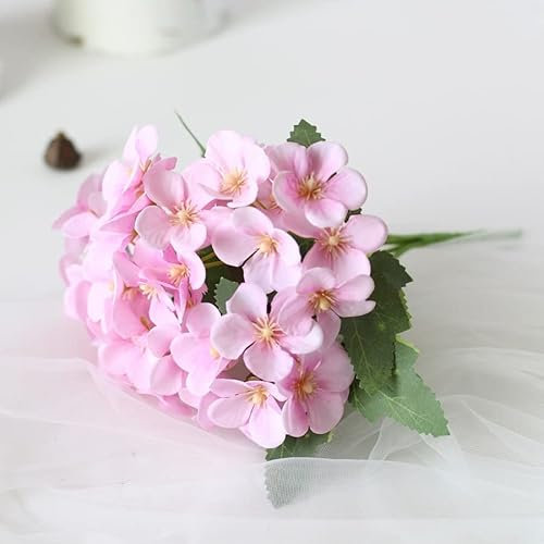 TONZN 10 Bündel Künstliche Blumen Begonie, Narzisse Wohnzimmer Home Room Decors Gefälschte Pflanzen Hochzeitsszene Dekor Gefälschter Blumenstrauß (Color : Pink) (Lila)