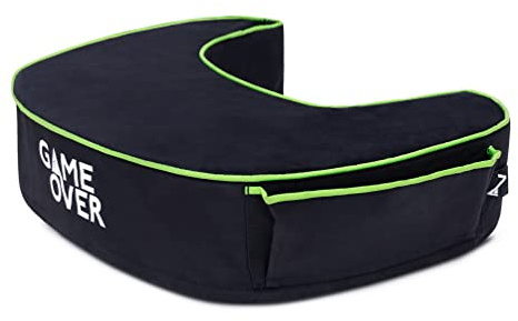 Game Over 8-Bit Gaming Support Cushion | Armrest Pad for Gamers | Ergonomic Posture Elbow Pillow | Velour and Water Resistant Fabric | Comfy Foam Filling | Durable and Lightweight (Magical Emerald)