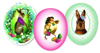 Nestler Huevos de Pascua para rellenar, diseño retro chic, huevos hechos a mano de cartón – Regalo de Pascua adorable (9 cm)