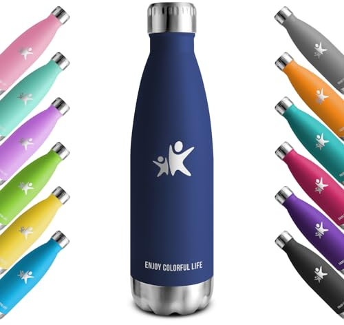 KollyKolla Thermosflasche 750ml, Trinkflasche Edelstahl Kohlensaeure Geeignet, Thermoskanne BPA-frei, Isolierflasche Auslaufsicher, Wasserflasche Edelstahl für Fitness, Schule, Outdoor, Sport, Gym