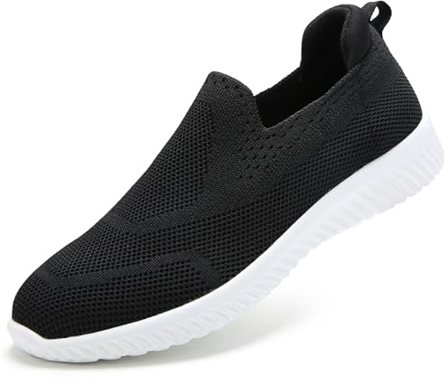 Myztra Mujer Zapatillas Slip On Malla Transpirable | Deportivas, Sin Cordones, Ligeras, Antideslizante, Caminar, Correr, Pasear, Trabajar, Uso Interior Exterior