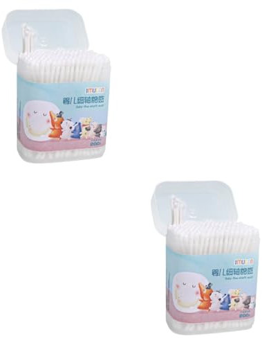 minkissy 800 Stück Kartons Wattestäbchen Baby-q-tipps Make-up-zubehör Sicherheitstupfer Für Babys Baby-tupfer Baby-ohrenabstriche Weiß Waschmittel Kind Saugfähige Baumwoll Kugel Baumwolle