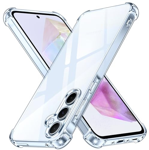 ivoler Klar Silikon Hülle für Samsung Galaxy A35 5G mit Stoßfest Schutzecken, Dünne Weiche Transparent Schutzhülle Flexible TPU Durchsichtige Handyhülle Kratzfest Case Cover