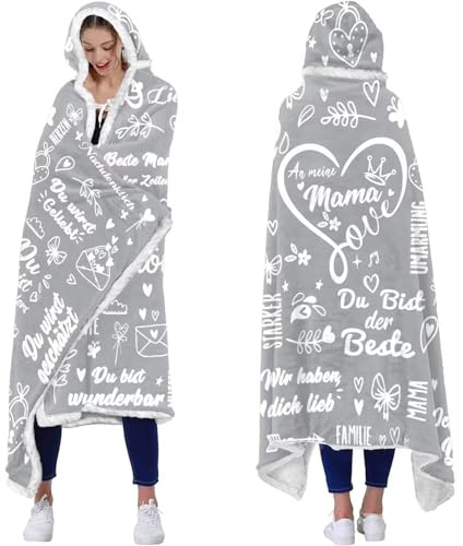 ACCZ Decke mit Ärmeln - Geschenk für Mama von Tochter Sohn, Kuscheldecke für Geburtstag, Muttertag, Weihnachten - Beste Mama Geschenk
