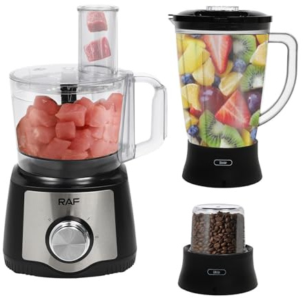 Standmixer, 7 in 1 Küchenmaschine mit Edelstahl Klingen 16000RPM, Mixer Smoothie Maker Multifunktion Entsafte Fleisch Ice Crusher für Hobeln von Obst und Gemüse