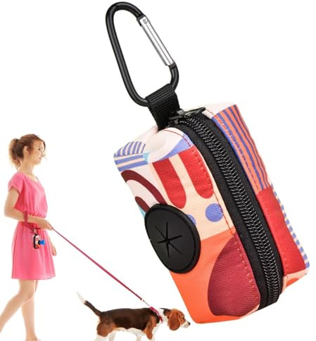 Kotbeutelhalter, Kotbeutelhalter für Leinen,Kotbeutelspender mit Grafikdruck | Tragbare Hundetaschen, Kotbeutelspender für Katzen, Reisen, Hunde, Outdoor-Wandern