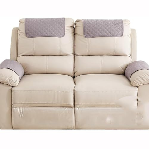 adadvo Sofa Armlehnenbezüge，Couch Kopfstützenbezug，Armlehnenschoner für Armkappen Schonbezüge Sessel Relaxsessel Sofa Armbezug Kopfstützenschutz Sitzbezug mit Taschen(B1,2 seat 4pieces)