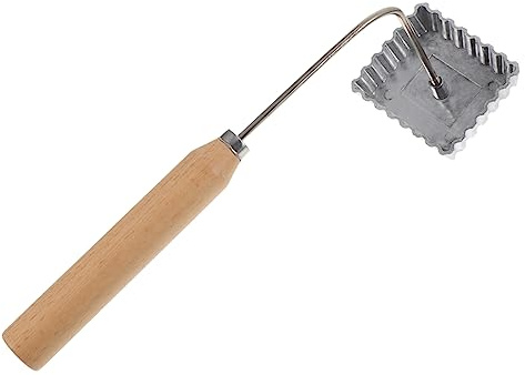 SHOWERORO Moule à Friture Antiadhésif Carré Long Manche En Bois, Ustensile Cuisine En Métal Argenté, Résistant Et Facile à Nettoyer, Pour Snack-bars, Restaurants Et Usage Domestique