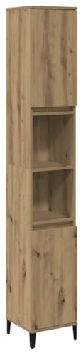 vidaXL Armario de baño Madera contrachapada Roble Artisan 30x30x190 cm