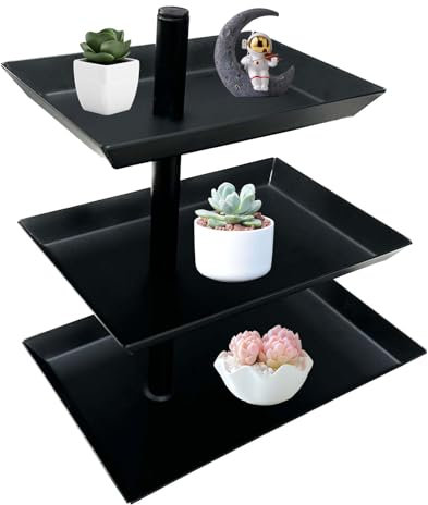 BONJUME Soporte Para Tartas, Frutero Con 3 Niveles De Metal Acero De 360° Cesta De Pan Para Entretenimiento Y Fiesta Para Servir Para Postres Pasteles Galletas Frutas Adornos De Joyería