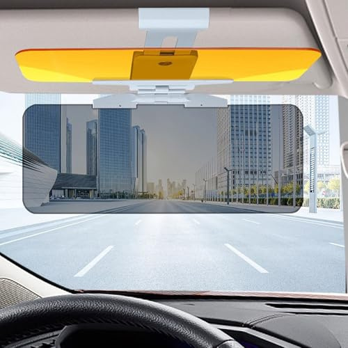 LIUQOBN Day And Night Anti Glare Visor, Universal Fit Car Sun Visor Extender With Polarized Glare Protection