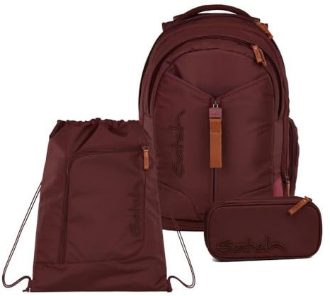 Satch Match Schulrucksack Set 3tlg. inkl. Schlamperbox und Sportbeutel (Nordic Ruby Skandi Edition)