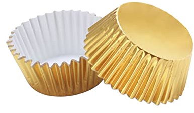 VERDANVERSE Pirottini Cupcake Alluminio Oro 100 Pezzi, Carta Spessa
