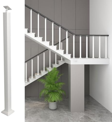 Ringhiera per Scale Palo Per Balaustra Interne, Colonne con Colonnine in Ferro Battuto Nero, Balaustre per Scale Quadrate Regolabili per Terrazza, Gradini, Giardino