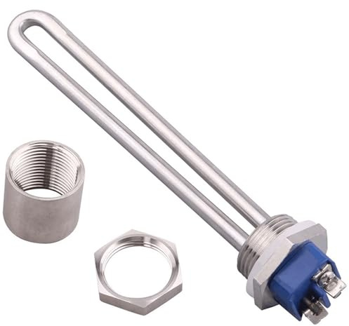 1pcs Water Heater 220V Immersion Heating Element with 1 Inch Thread Electric Tubular Heater SUS304 500W/750W/1000W/1500W(Grey,500w)