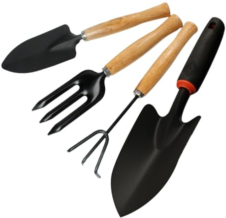 TOYANDONA 4pièces Mini Pelle De Jardin Et Râteau Dents pour Outil à Main Acier Inoxydable Kit De Pelle à Râteau pour Outil De Jardin Et Travaux De Jardinage