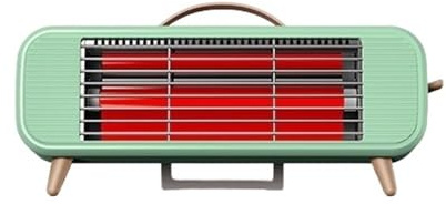 WAFOHSR Piccola Stufa Elettrica al Quarzo Luce Rossa Sole Battiscopa Linea Stufa da Forno Mini Termoventilatore da Tavolo for Uso Domestico Scaldabagno Facile da Usare(350W Green)