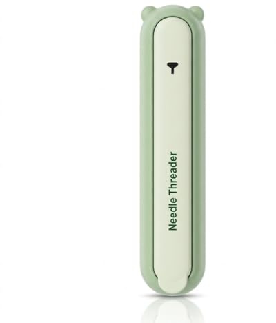 YIPFEN 1 pieza 2 en 1 Enhebrador de Agujas y Descosedor de Costura, Multiusos Máquina Coser, Accesorio de Costura para Agujas y Coser Tejidos, Hilador de Hilo Fácil, Forma de Oso (verde pálido)