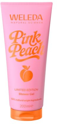 WELEDA Bio Pink Peach Limited Edition Duschgel - Naturkosmetik Duschseife für Frauen & Männer mit Pfirsich/Jasmin Duft - Natürliche Hautpflege Dusche zur Reinigung von Gesicht & Körper (vegan, 200ml)