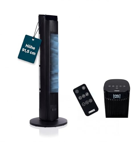 Princess Ventilatore a torre Design elegante - 40 W - Potente, Silenzioso, Basso consumo - Altezza: 91,5 cm - Oscillante - 4 modalità - 12 velocità - 352370
