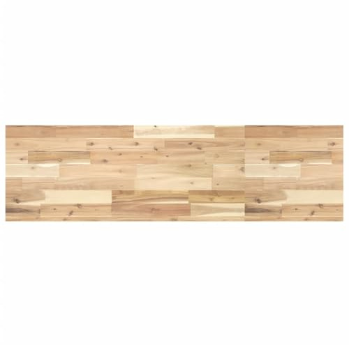 PUGYNBK Piano di lavoro in legno massiccio di acacia, 140 x 40 x 4 cm, non trattato, piano di lavoro rustico in legno di acacia massiccio, per cucina, bagno o banco da lavoro, facile da pulire e