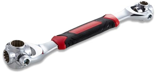 Lichamp 48-in-1 Socket Wrench, Flexible Multi Functional Dog Bone with Rubber Handle, 360 Degree Rotating Head, Any Size Standard Span for Auto Repair and More