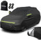 Favoto Bâche Voiture Housse de Protection Auto Exterieur PEVA Couverture Imperméable pour SUV avec Ouverte Latérale pour Cabine, Coton Respirant, Anti UV Neige Poussière, 505x195x175cm Noir